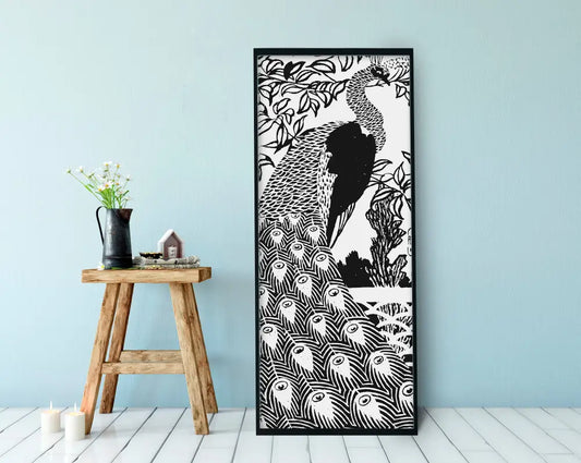 Peacock Print Poster Art Nouveau Bohemian Bird Artwork by My Store