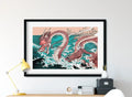 Pink Dragon Japanese Print Utagawa Kuniyoshi Ukiyoe Reproduction Art Print Unframed by My Store