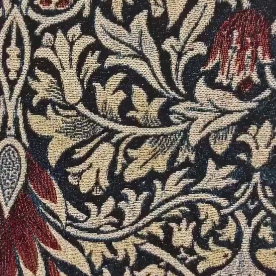 William Morris Floral Tapestry: Woven Cotton Bohemian Blanket