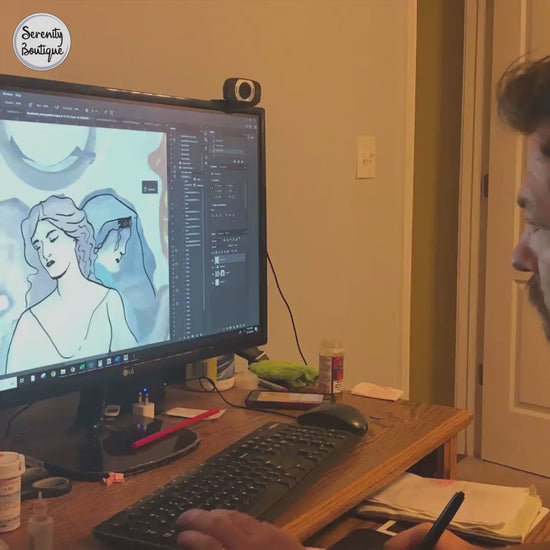 Hecate Tapestry: Moon Goddess Art with Key & Songbird