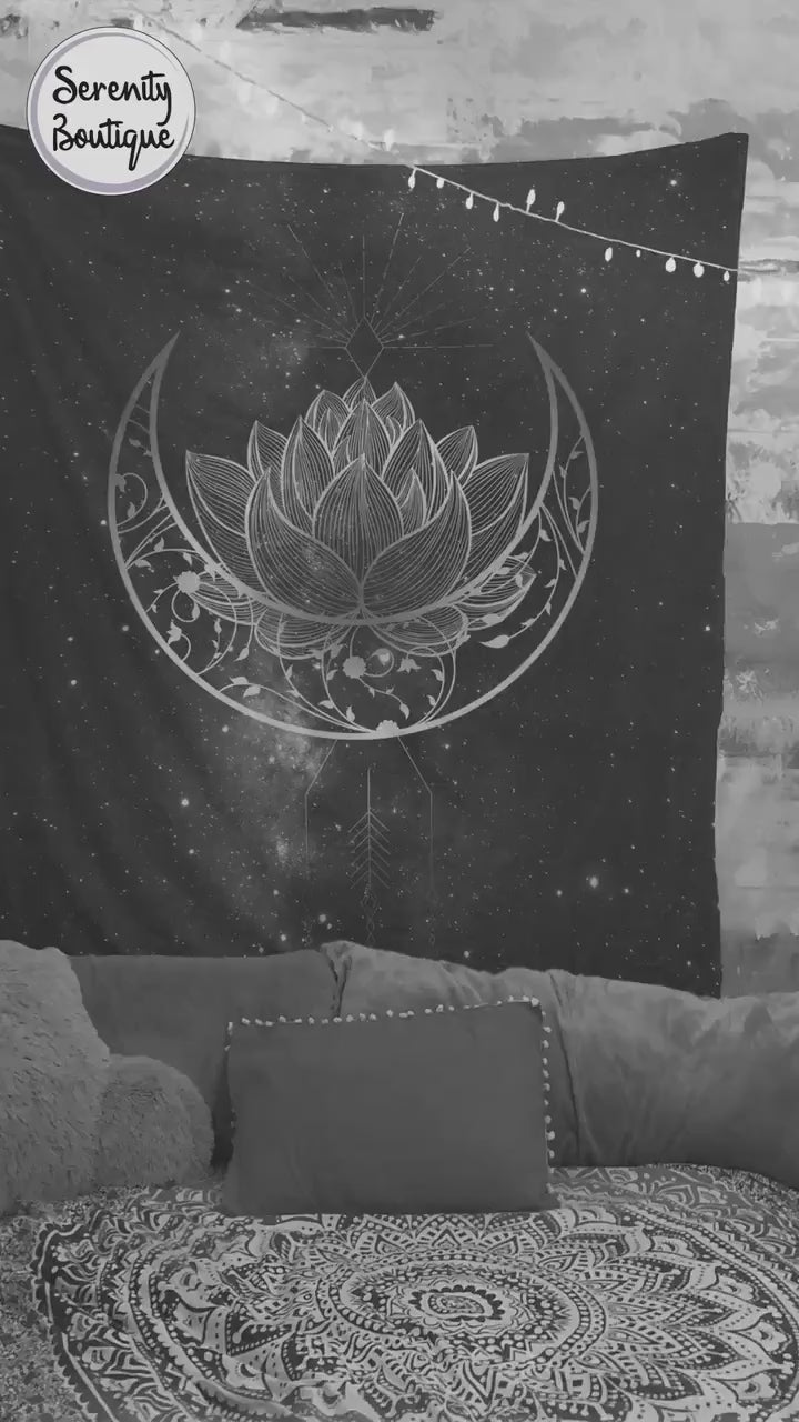 Moon Tapestry: Gothic Black Home Decor Wall Hanging