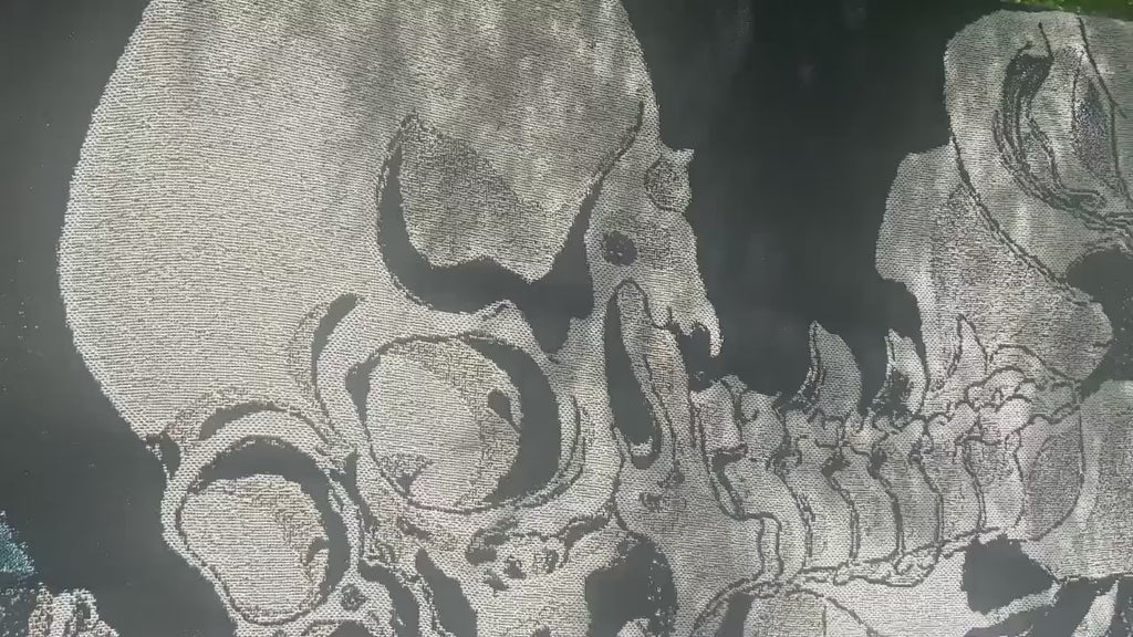 Woven Cotton Blanket - The Witch And The Skeleton Spectre