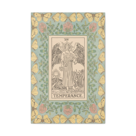 Canvas Wall Art with Temperance Design, Vintage Home Decor, Bohemian Style, Spiritual Decor, Gift for Art Lovers - DesignBohemian