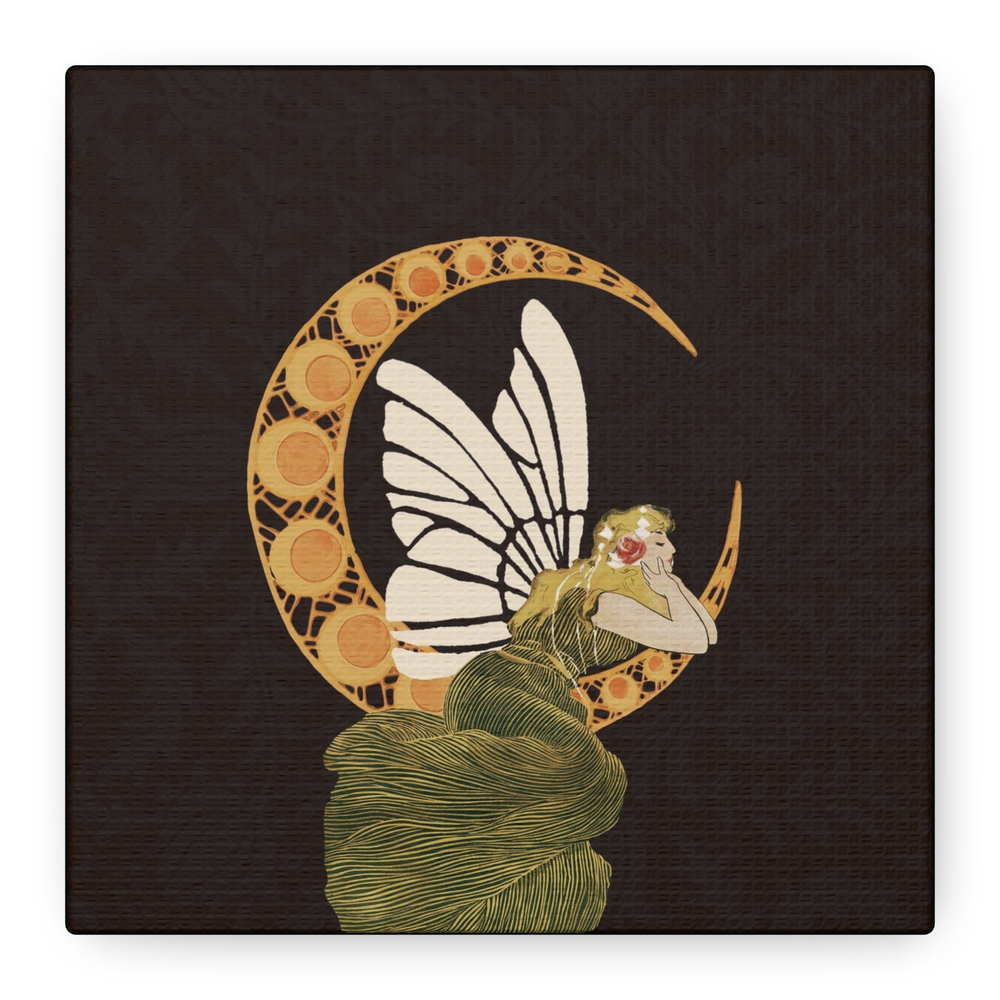 Enchanting Moonlit Fairy Canvas Art, Whimsical Home Decor, Fantasy Wall Art, Magical Gift for Nature Lovers, Boho Aesthetic - DesignBohemian