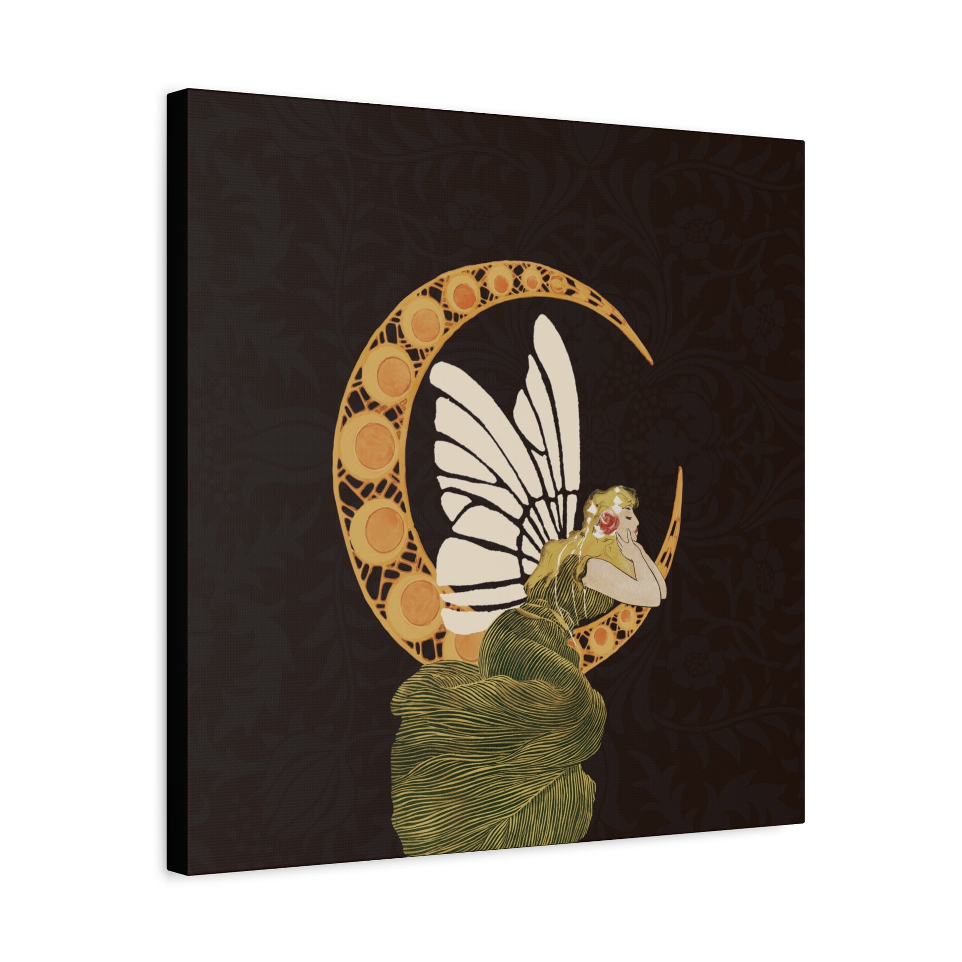 Enchanting Moonlit Fairy Canvas Art, Whimsical Home Decor, Fantasy Wall Art, Magical Gift for Nature Lovers, Boho Aesthetic - DesignBohemian