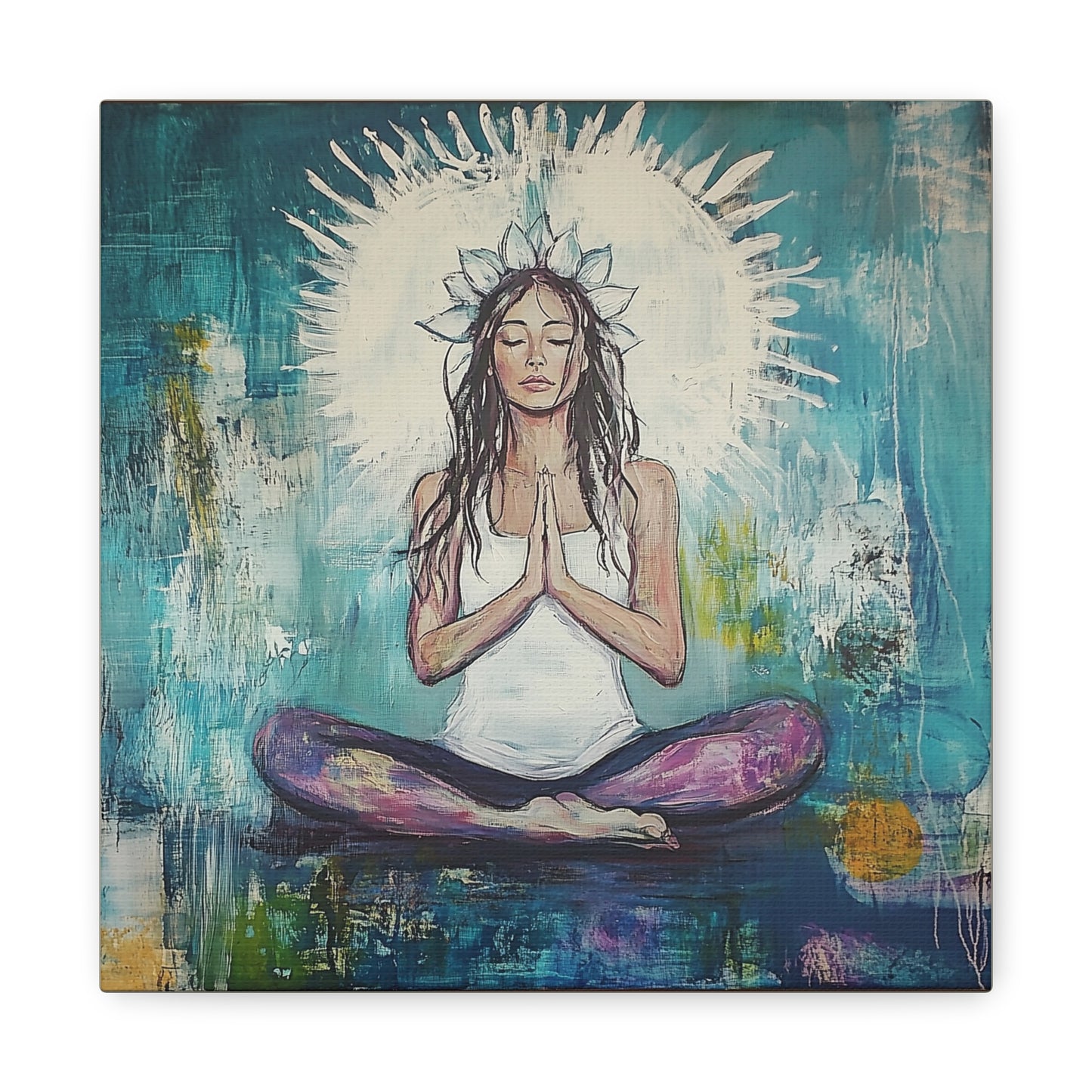 Meditation Canvas Art, Mindfulness Home Decor, Relaxation Wall Art, Yoga Room Decoration, Spiritual Gift