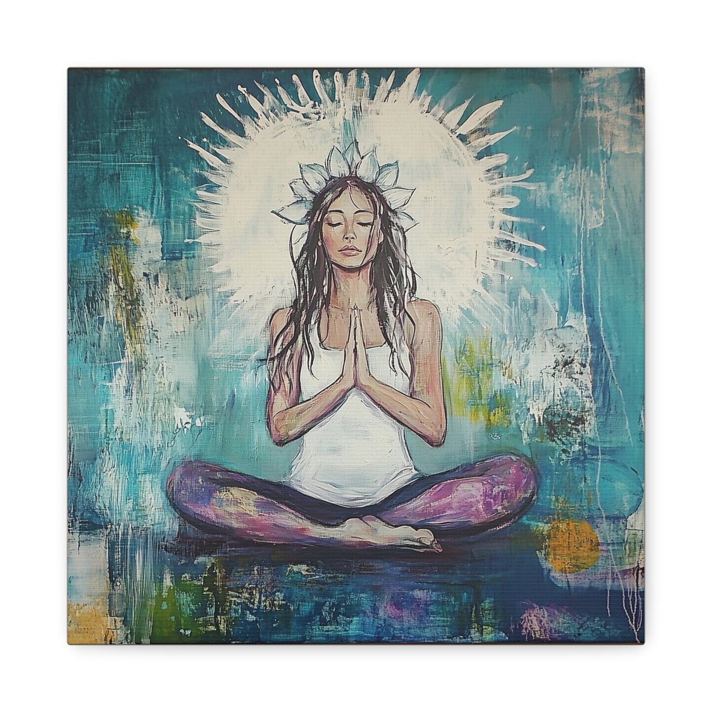 Meditation Canvas Art, Mindfulness Home Decor, Relaxation Wall Art, Yoga Room Decoration, Spiritual Gift