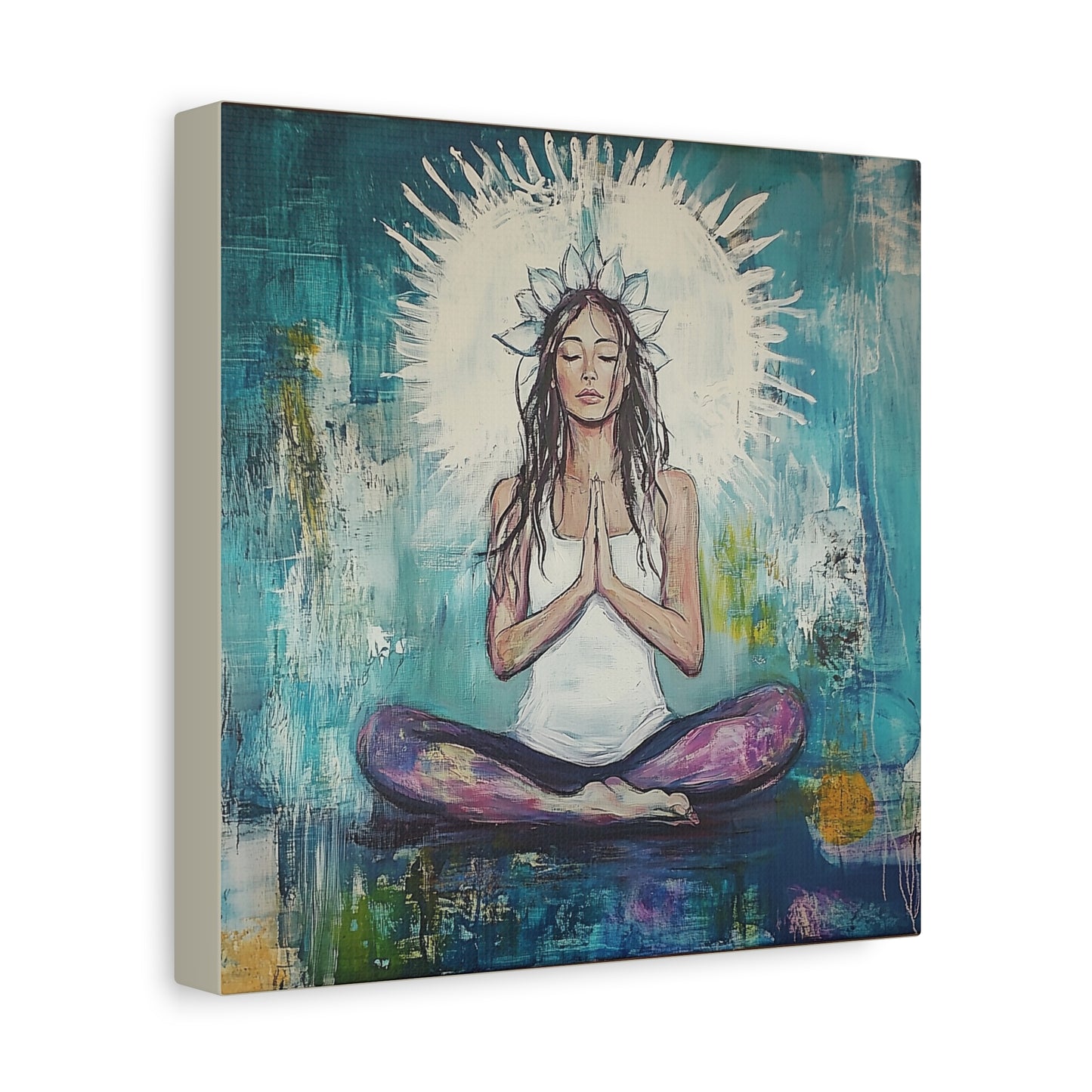 Meditation Canvas Art, Mindfulness Home Decor, Relaxation Wall Art, Yoga Room Decoration, Spiritual Gift