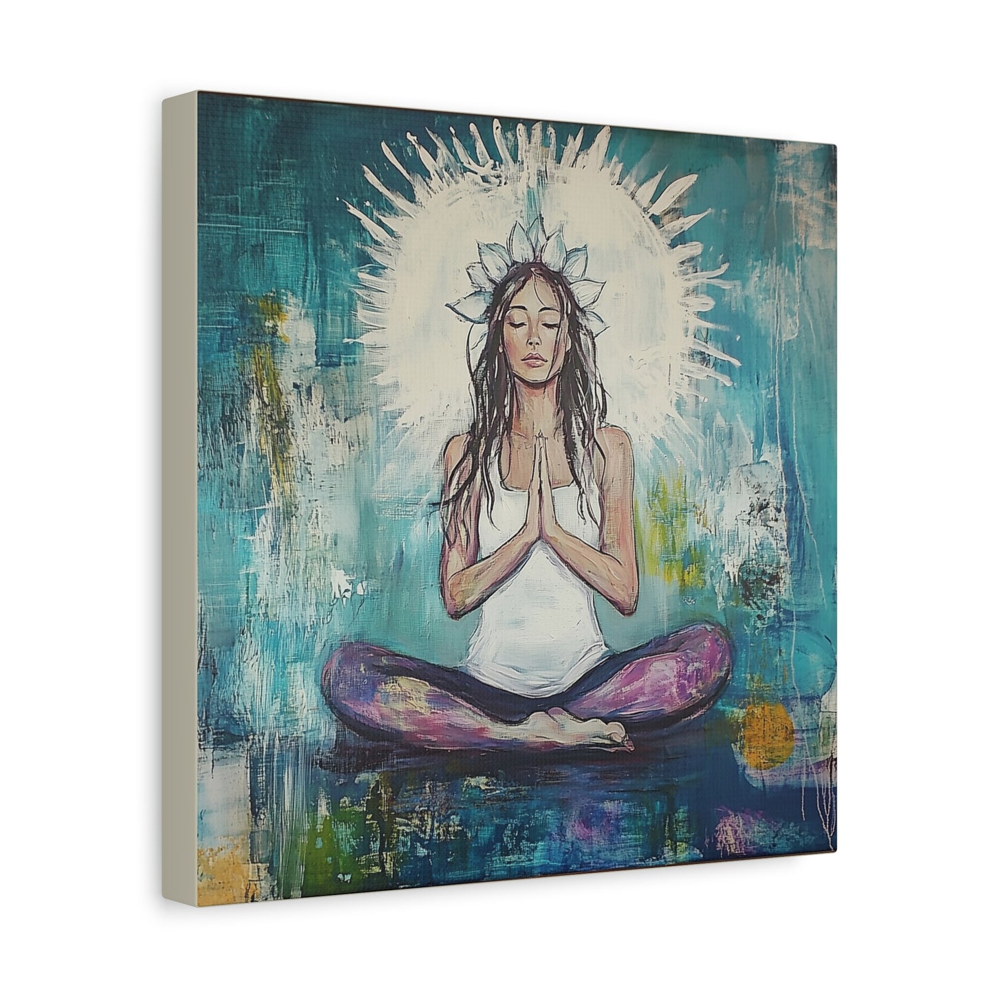Meditation Canvas Art, Mindfulness Home Decor, Relaxation Wall Art, Yoga Room Decoration, Spiritual Gift