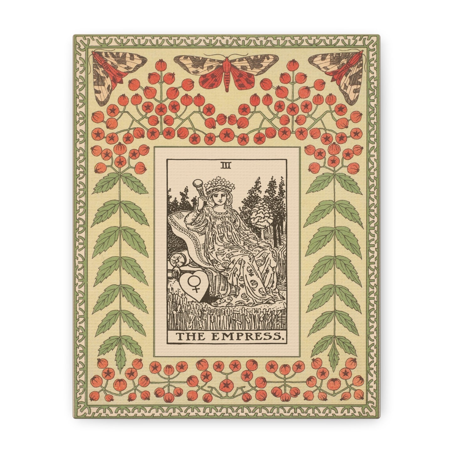 The Empress Canvas Print - Art Nouveau Empress Tarot Card - Stretched Canvas - DesignBohemian