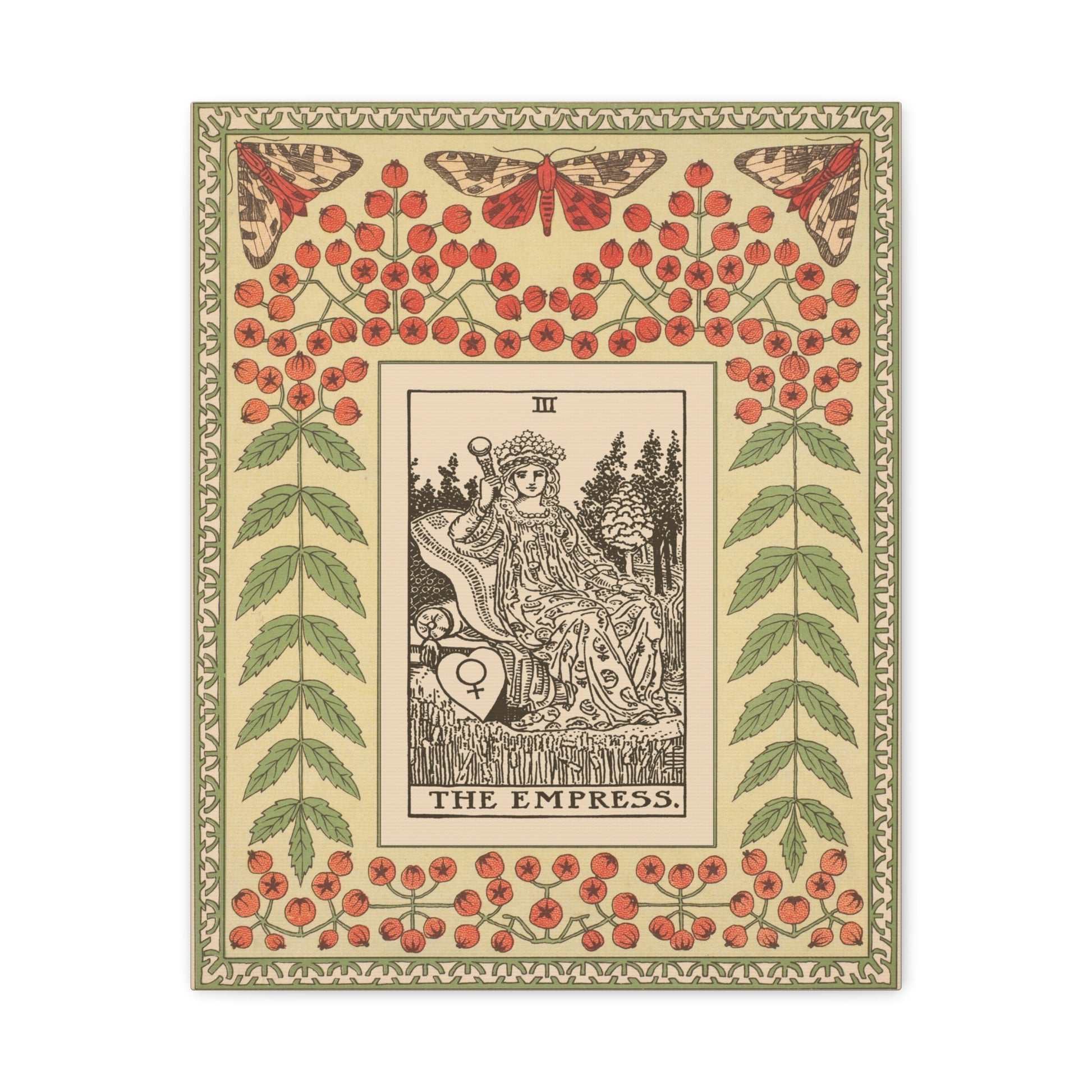 The Empress Canvas Print - Art Nouveau Empress Tarot Card - Stretched Canvas - DesignBohemian