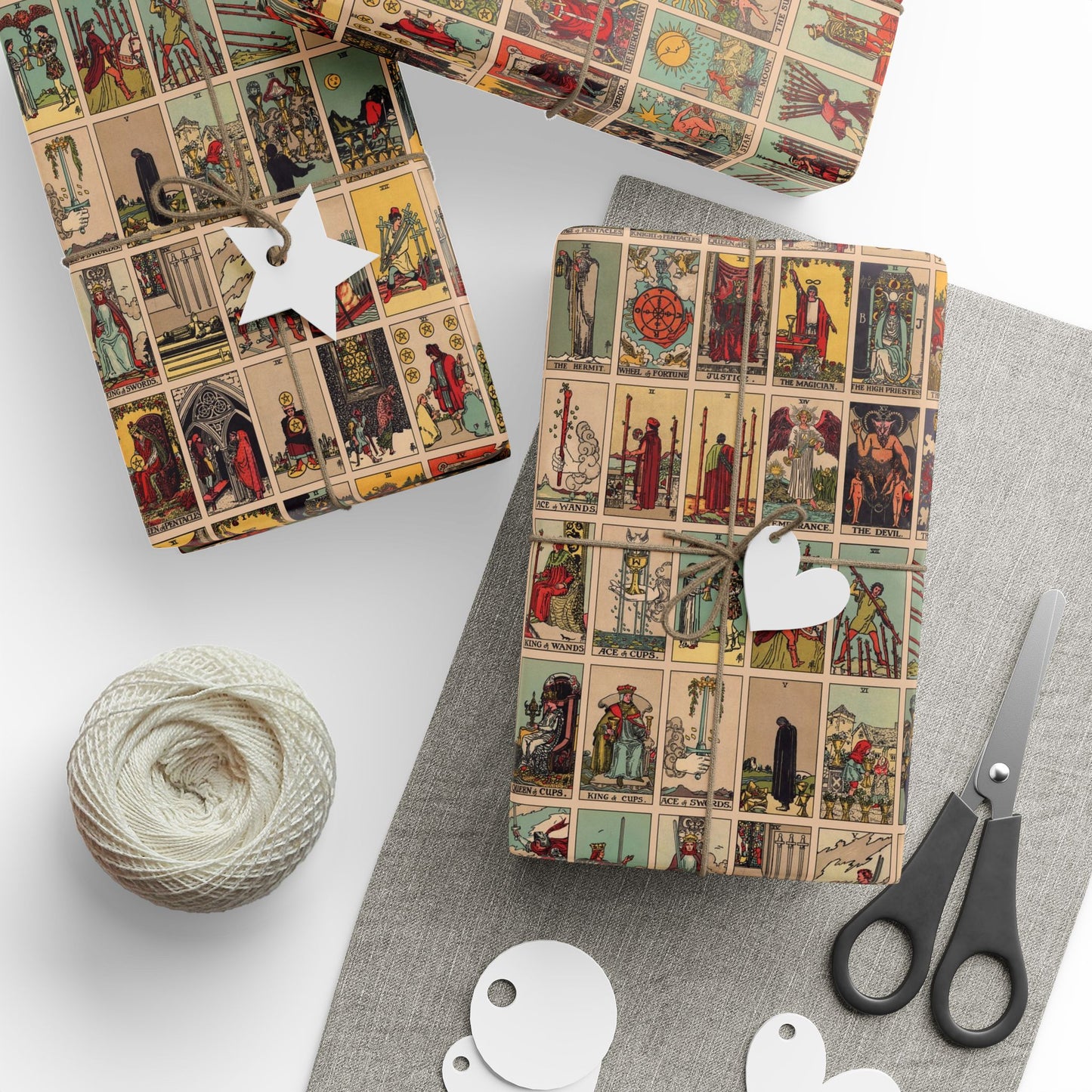 Tarot Wrapping Paper, Rider Waite Gift Wrap, Halloween, Birthday Gifts, Holiday Wrapping, Eco-Friendly Gift Wrap, Paper Roll