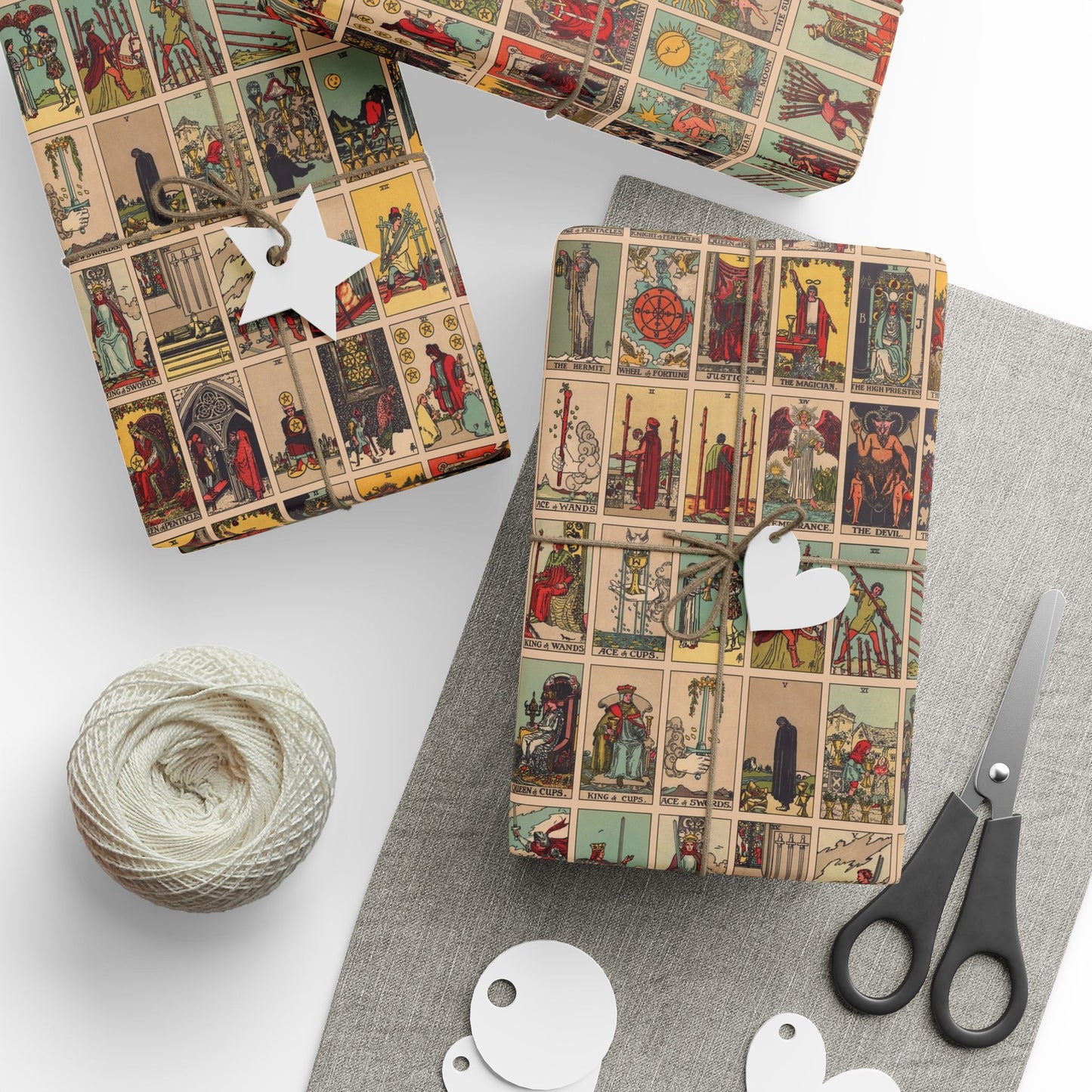 Tarot Wrapping Paper, Rider Waite Gift Wrap, Halloween, Birthday Gifts, Holiday Wrapping, Eco-Friendly Gift Wrap, Paper Roll