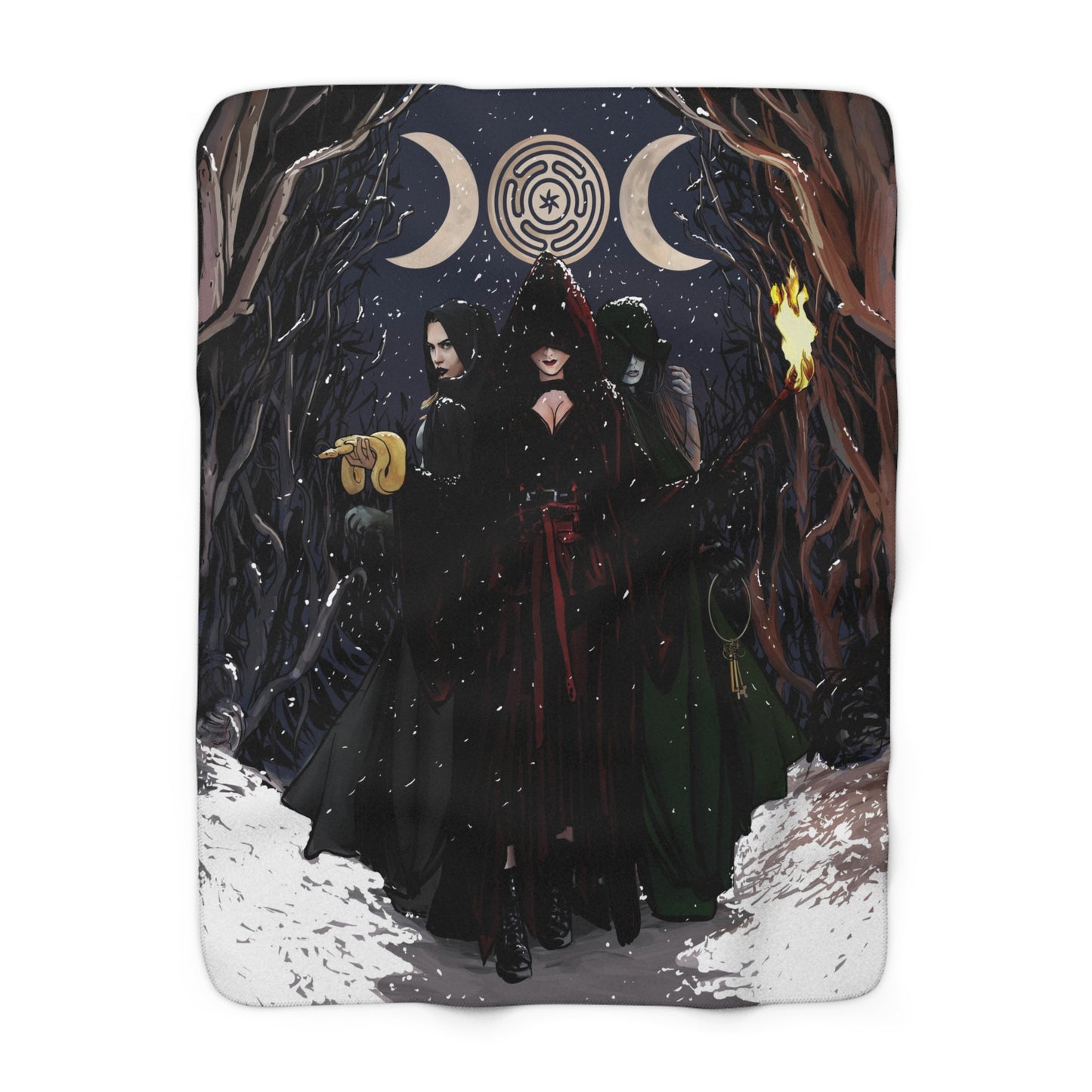Gothic Witchcraft Sherpa Fleece Blanket | Cozy Gift for Halloween, Home Decor, Supernatural Vibe, Witchy Aesthetic, Winter Essentials