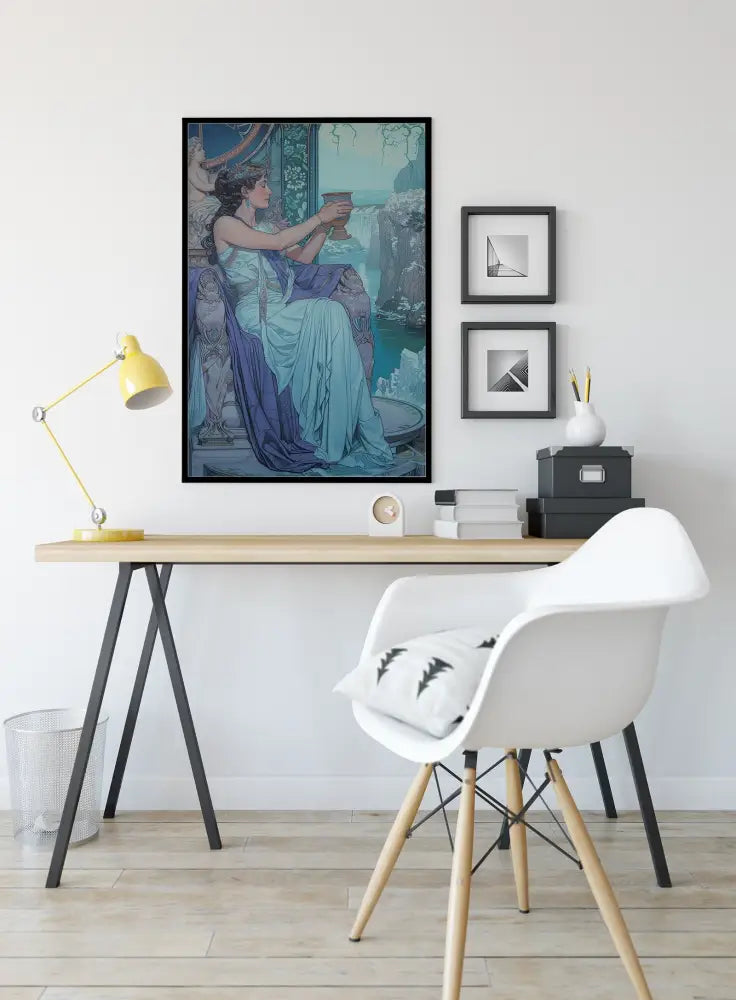 Queen Of Cups Tarot Card Print No Frame Poster by My Store