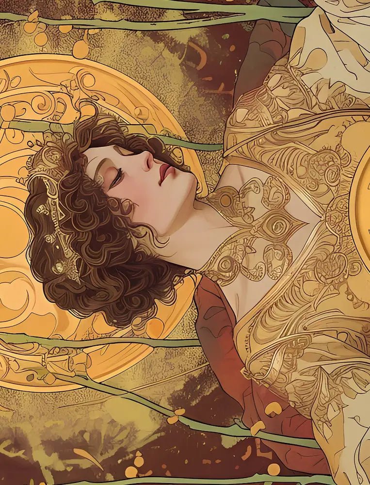 Queen Of Pentacles Tarot Card Print Eclectic Poster by My Store