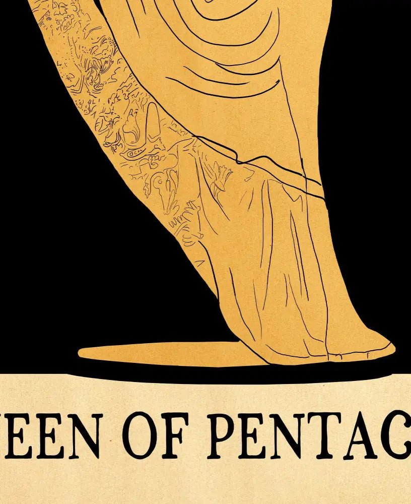 Queen Of Pentacles Tarot Card Print No Frame Poster From Green Menagerie Tarot Collection by My Store