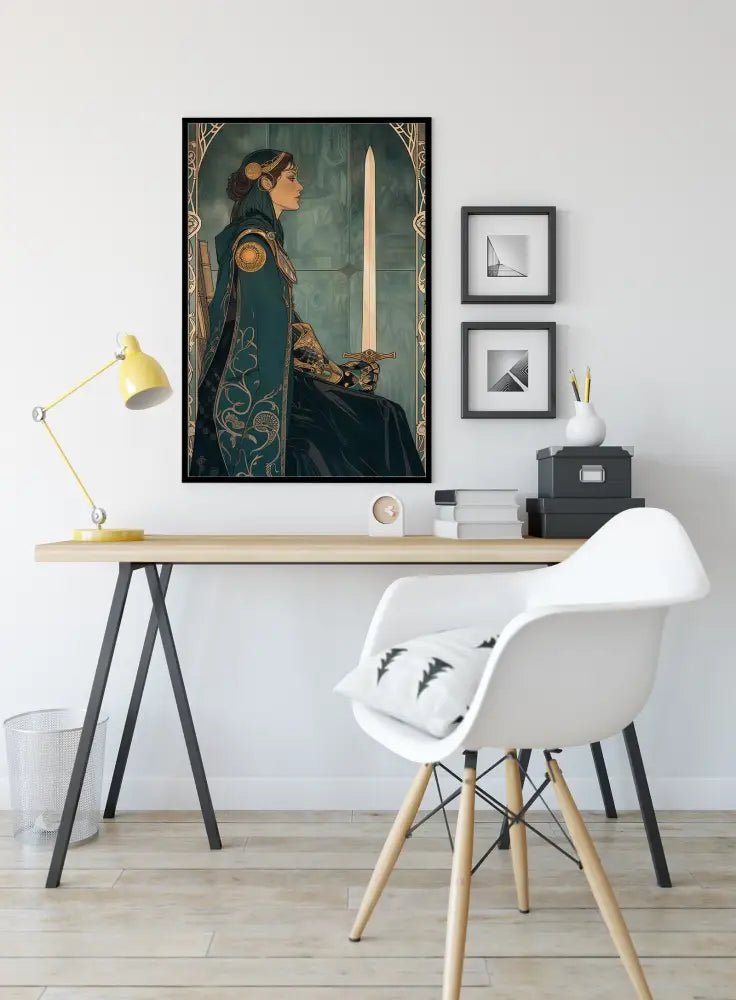 Queen Of Swords Tarot Card Poster Print Unframed Wall Art For Living Room Office by My Store
