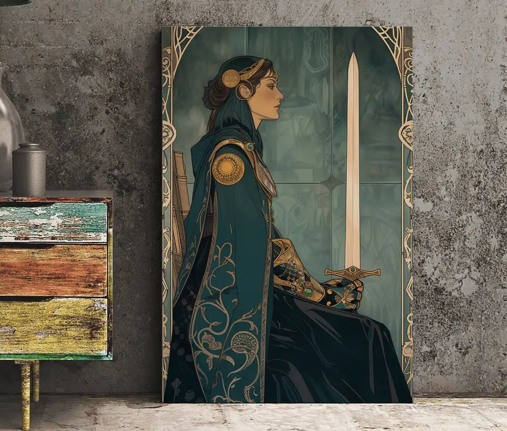 Queen Of Swords Tarot Card Poster Print Unframed Wall Art For Living Room Office by My Store