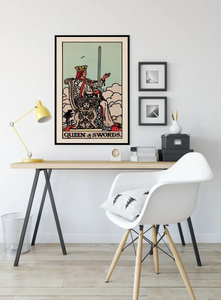 Queen of Swords Tarot Card Print Stunning Wall Poster by My Store