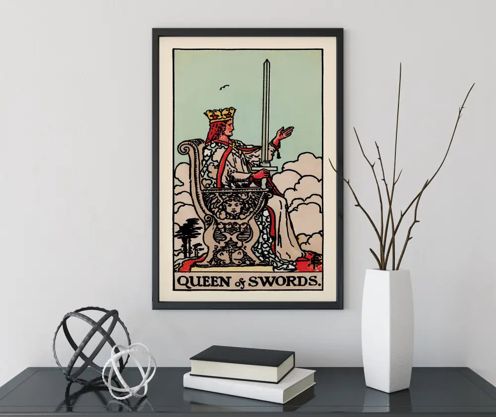 Queen of Swords Tarot Card Print Stunning Wall Poster by My Store