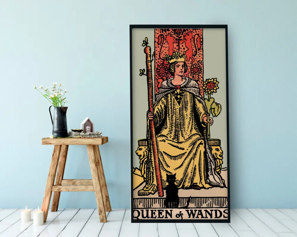 Queen Of Wands Tarot Card Poster Print No Frame by My Store