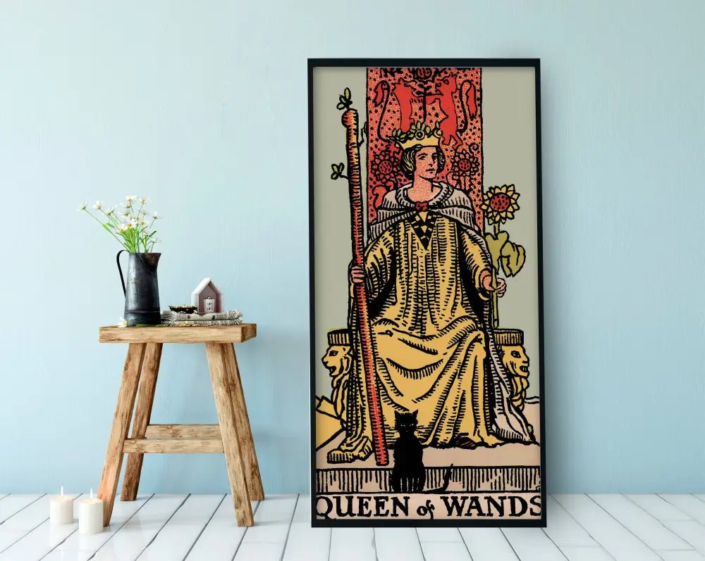 Queen Of Wands Tarot Card Poster Print No Frame by My Store