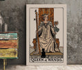 Queen Of Wands Tarot Card Print Neutral Vibe Poster Wall Art For Eclectic Decor Collectors by My Store