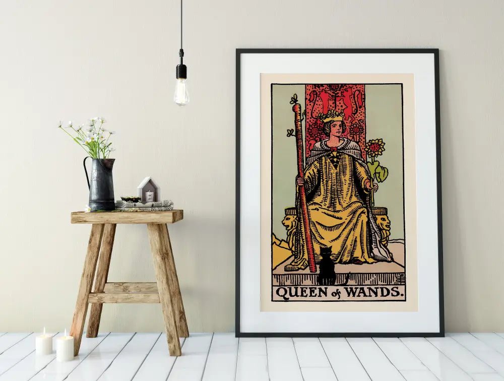 Queen Of Wands Tarot Card Print Poster No Frame by My Store