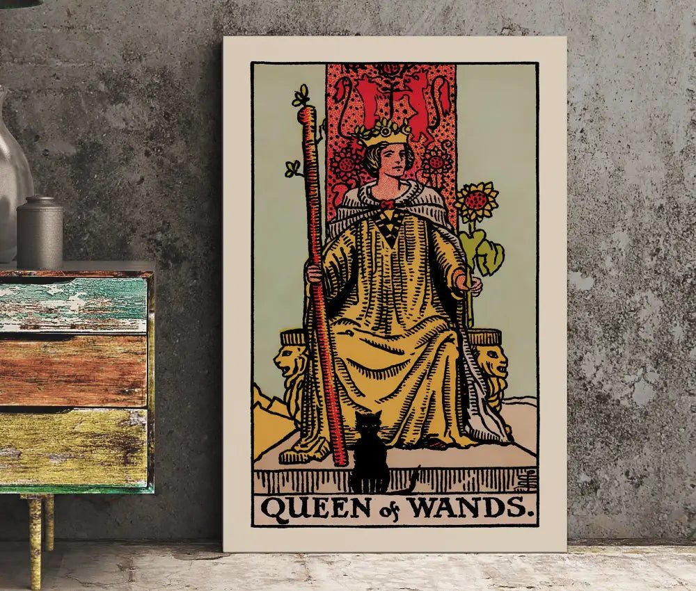 Queen Of Wands Tarot Card Print Poster No Frame by My Store