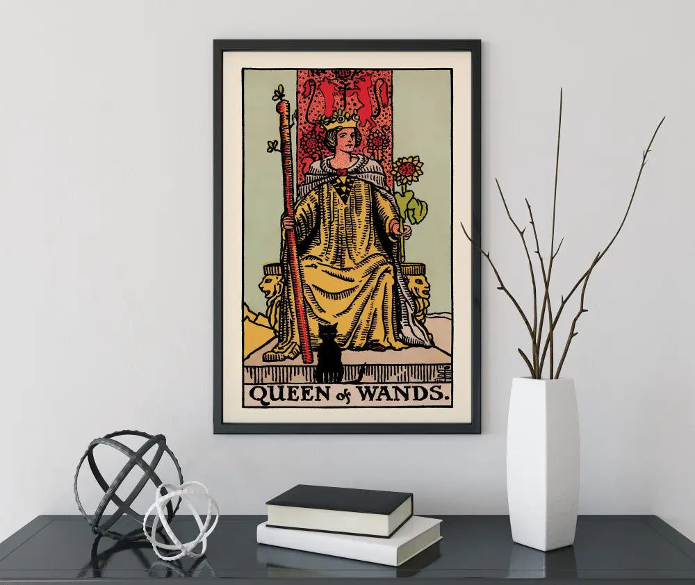 Queen Of Wands Tarot Card Print Poster No Frame by My Store