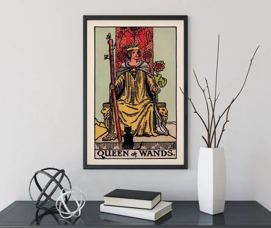 Queen Of Wands Tarot Card Print Poster No Frame by My Store