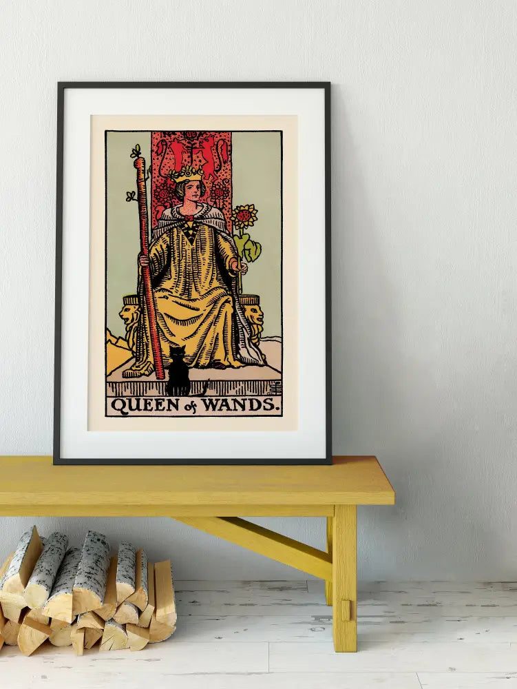 Queen Of Wands Tarot Card Print Poster No Frame by My Store