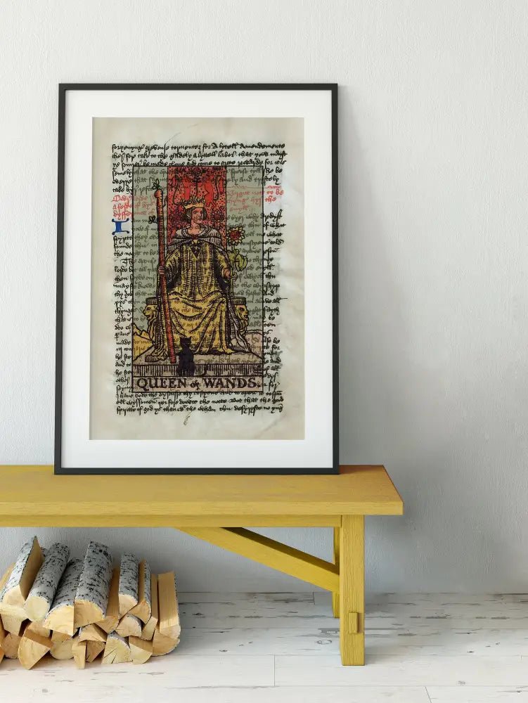 Queen of Wands Tarot Card Print Stunning Art Poster by My Store