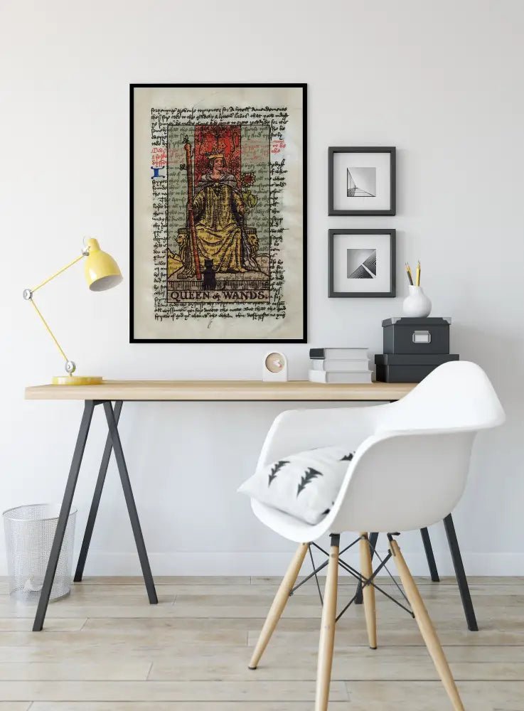 Queen of Wands Tarot Card Print Stunning Art Poster by My Store