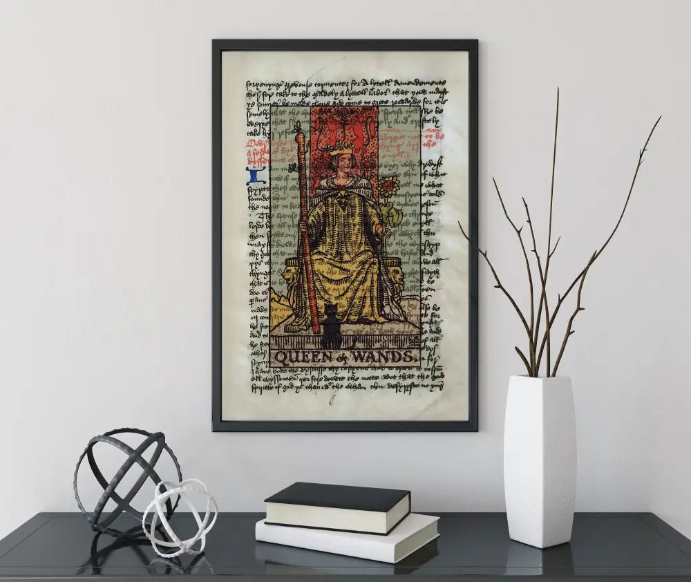 Queen of Wands Tarot Card Print Stunning Art Poster by My Store