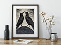 Raven Print Crow Spirit Poster Ravens And Sun On Premium Archival Smooth Matte Fine Art Paper by My Store