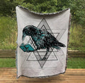 Raven Woven Blanket: Alchemy Crow Design, Spirit Animal by DesignBohemian