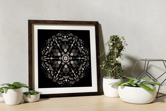 Rose Gold Mandala Print: Dreams Flower Art - Square by DesignBohemian