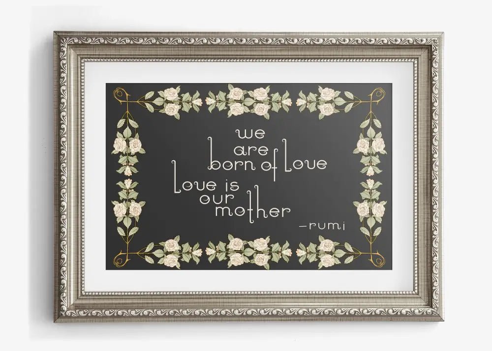 Rumi Poem Poster Bohemian Art Print No Frame Premium Archival Smooth Matte Fine Art Paper Decor by My Store