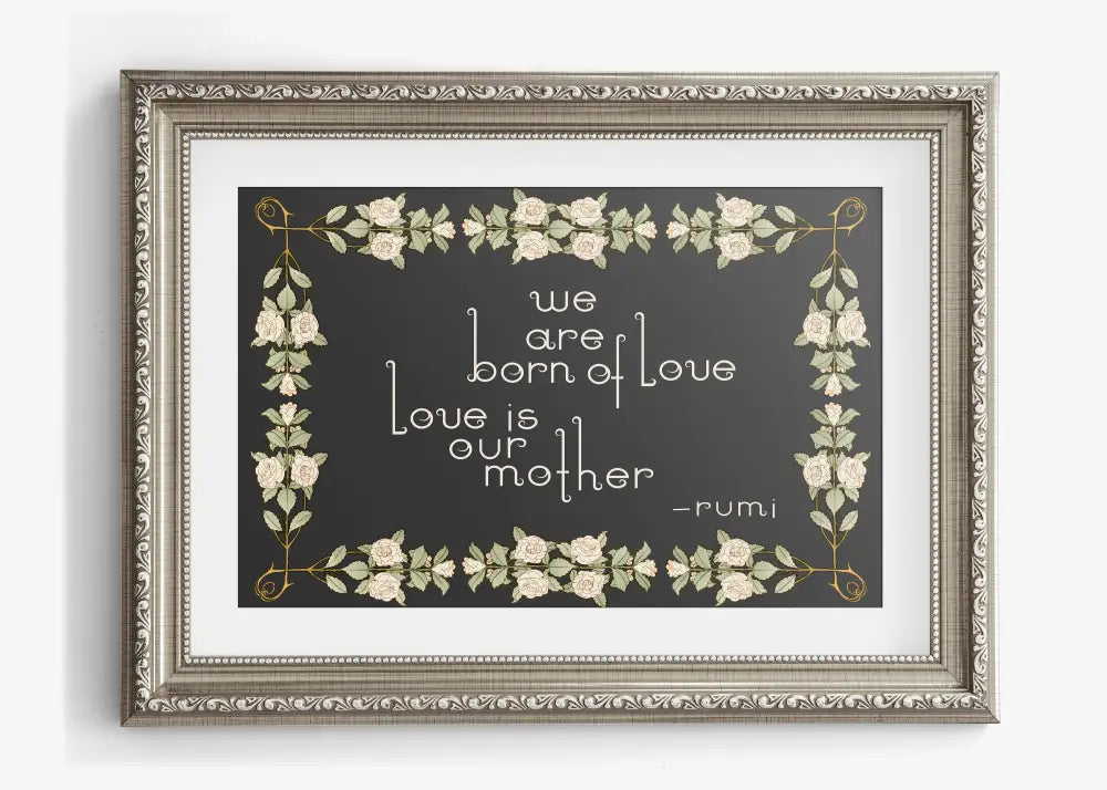 Rumi Poem Poster Bohemian Art Print No Frame Premium Archival Smooth Matte Fine Art Paper Decor by My Store