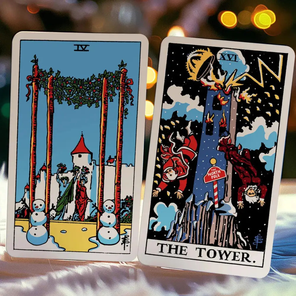 RWS Christmas Tarot Deck with 78 Cards and Box - DesignBohemian