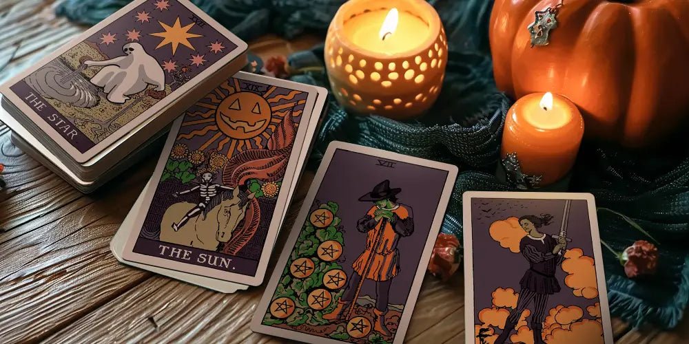 RWS Halloween Tarot Deck With 78 Cards And Box by My Store