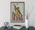 Seven of Wands Tarot Card Print No Frame Poster Courage and Resilience Wall Decor by My Store