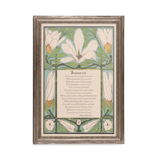Shakespeare Sonnet 116 Customizable Art Print In Green And Beige Palette Perfect Poetry Gift by My Store