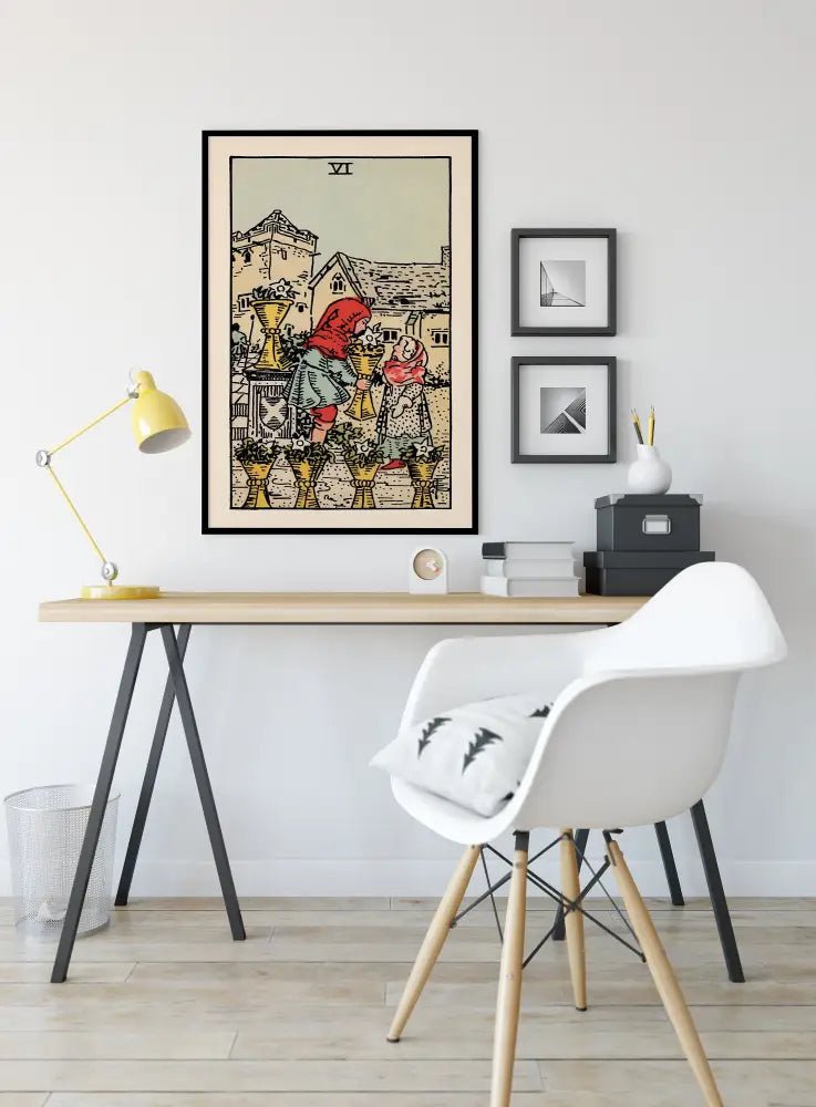 Six Of Cups Tarot Card Print Poster No Frame by My Store