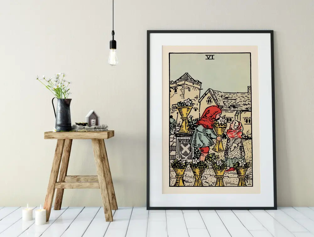 Six Of Cups Tarot Card Print Poster No Frame by My Store