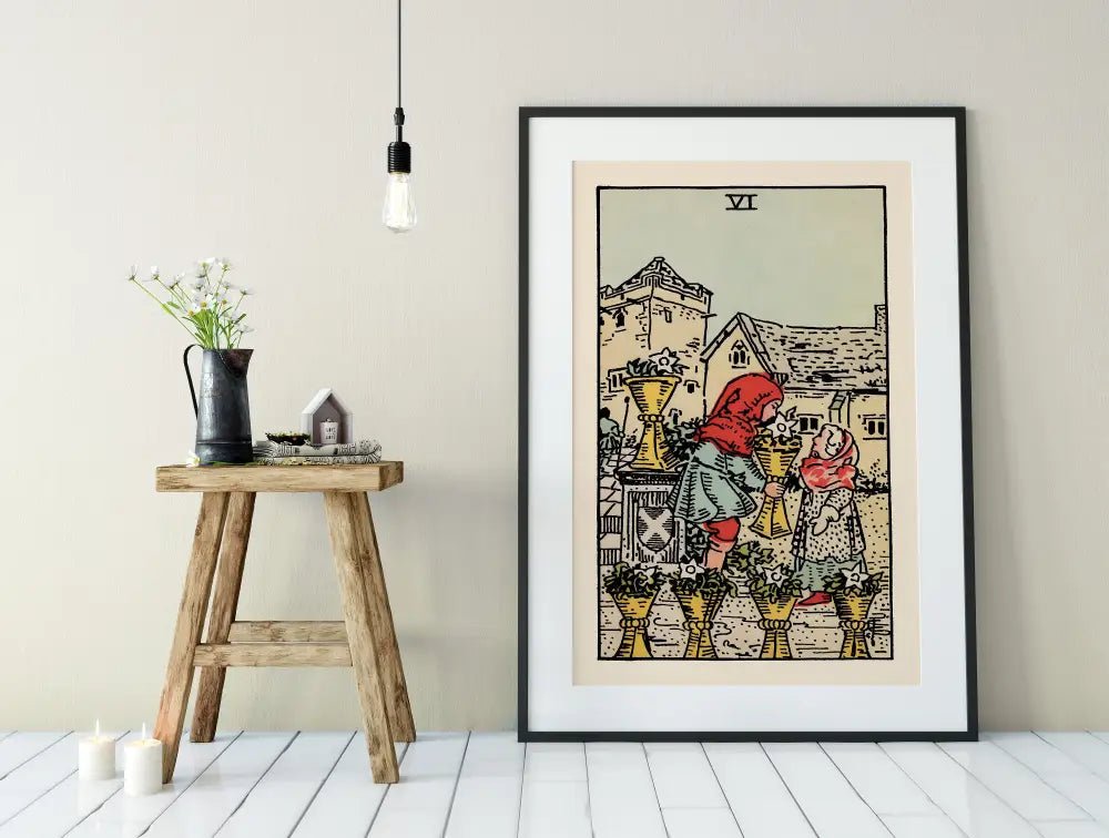 Six Of Cups Tarot Card Print Poster No Frame by My Store