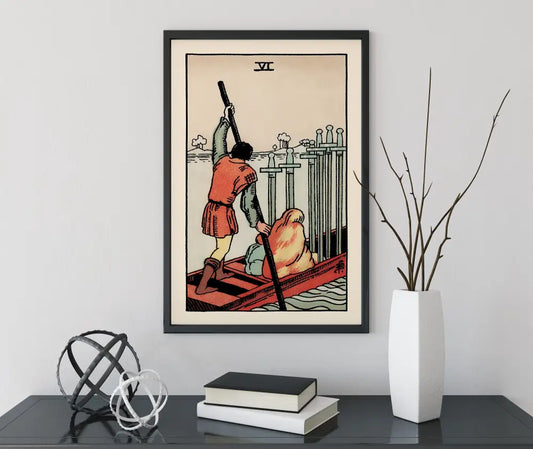 Six Of Swords Tarot Card Print No Frame by My Store