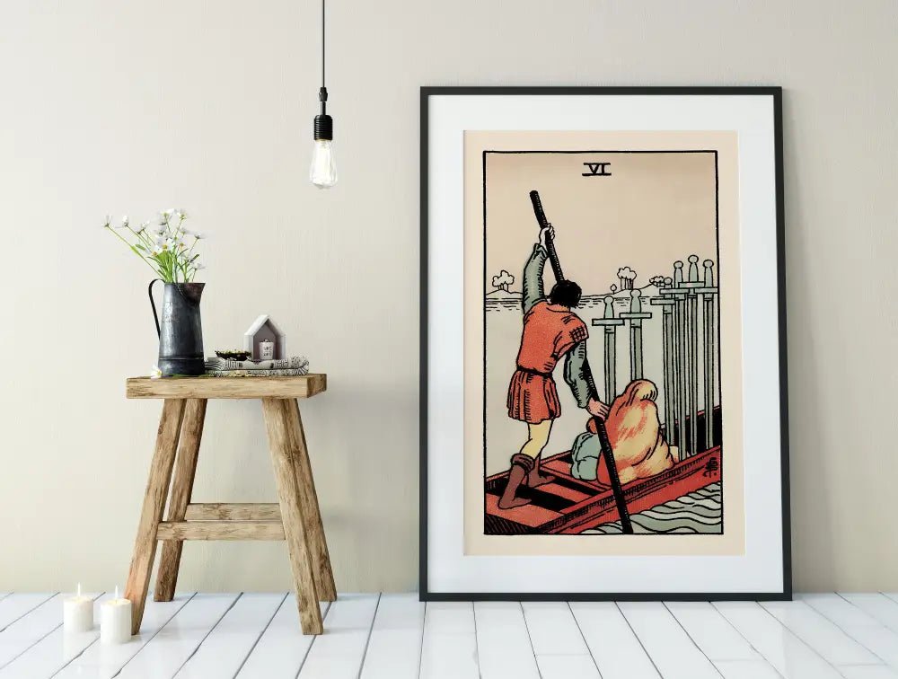 Six Of Swords Tarot Card Print No Frame by My Store